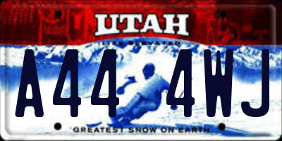 UT license plate A444WJ