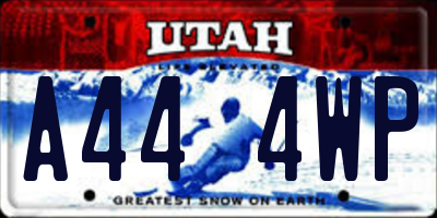 UT license plate A444WP