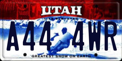 UT license plate A444WR