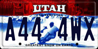 UT license plate A444WX