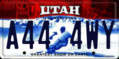 UT license plate A444WY