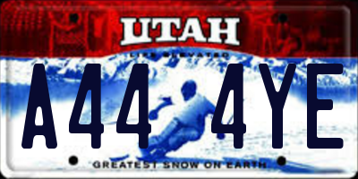 UT license plate A444YE
