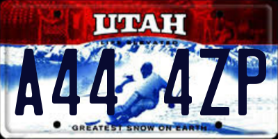 UT license plate A444ZP