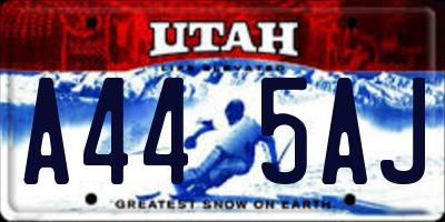 UT license plate A445AJ