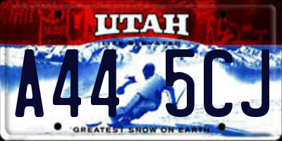 UT license plate A445CJ
