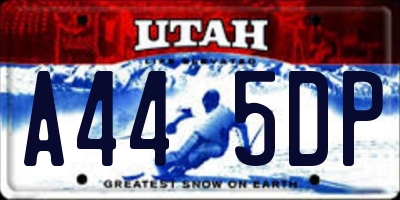 UT license plate A445DP