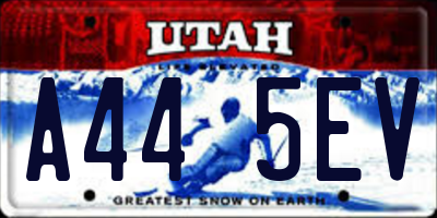 UT license plate A445EV