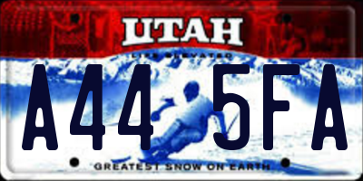 UT license plate A445FA