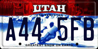 UT license plate A445FB