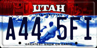 UT license plate A445FI
