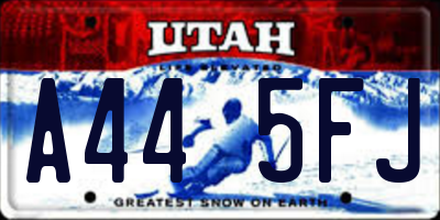 UT license plate A445FJ