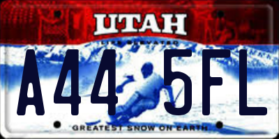 UT license plate A445FL