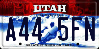 UT license plate A445FN