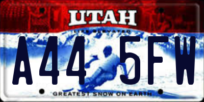 UT license plate A445FW