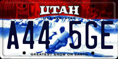 UT license plate A445GE