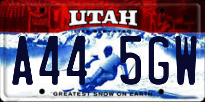 UT license plate A445GW