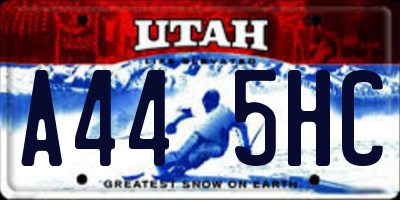 UT license plate A445HC