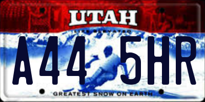 UT license plate A445HR