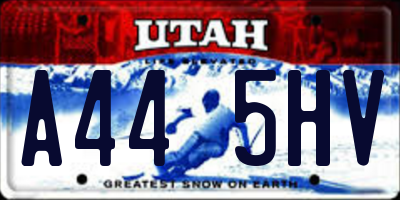 UT license plate A445HV