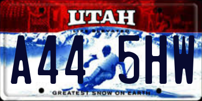 UT license plate A445HW