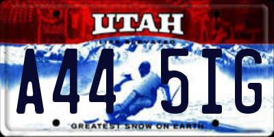 UT license plate A445IG