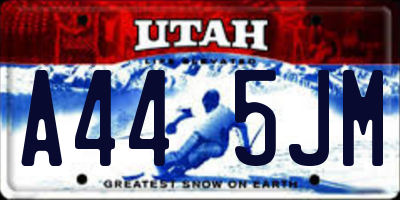 UT license plate A445JM