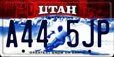 UT license plate A445JP