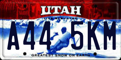 UT license plate A445KM