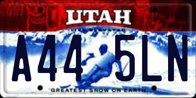 UT license plate A445LN