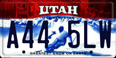 UT license plate A445LW