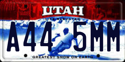 UT license plate A445MM