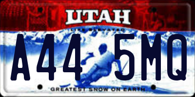 UT license plate A445MQ