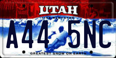 UT license plate A445NC