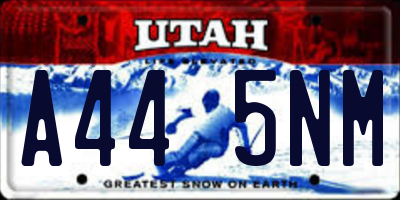 UT license plate A445NM