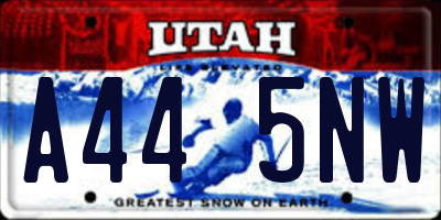 UT license plate A445NW
