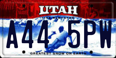 UT license plate A445PW