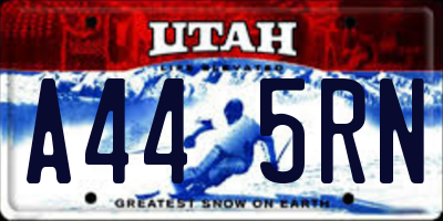 UT license plate A445RN