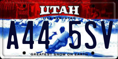 UT license plate A445SV