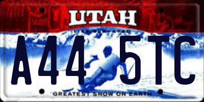 UT license plate A445TC