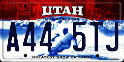 UT license plate A445TJ