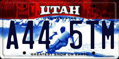 UT license plate A445TM