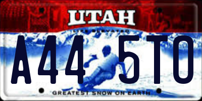 UT license plate A445TO