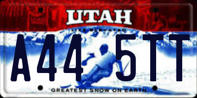 UT license plate A445TT