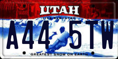UT license plate A445TW
