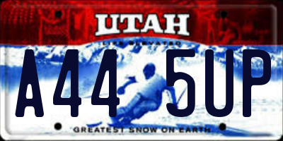 UT license plate A445UP