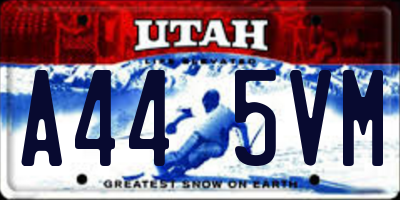 UT license plate A445VM