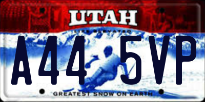 UT license plate A445VP