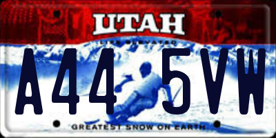 UT license plate A445VW