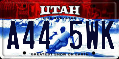 UT license plate A445WK