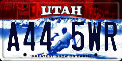 UT license plate A445WR